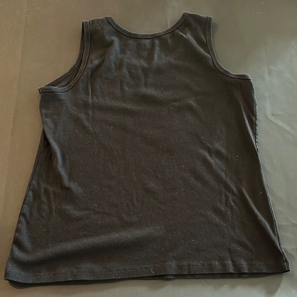 St. John's Bay Black Sleeveless Relaxed Tank Top - Picture 2 of 3